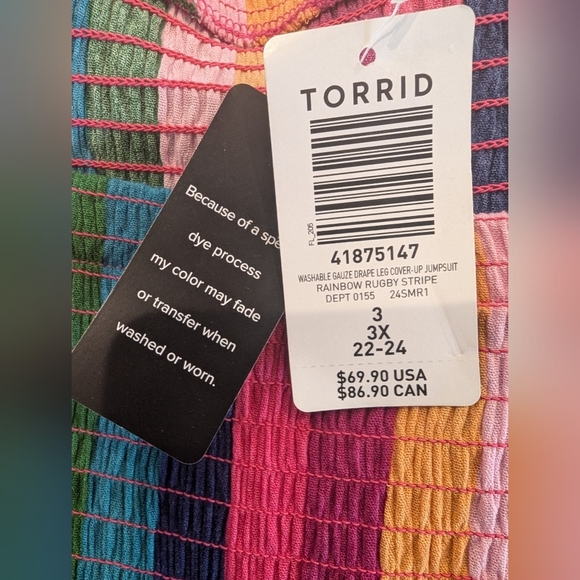 NWT Torrid Washable Gauze Drape Leg Cover-Up Jumpsuit plus size 3x - Picture 9 of 13